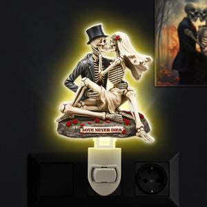 Skull Couple Acrylic Night Light - Personalized Gift For Couple 03NALU090625 - Night Lights - GoDuckee