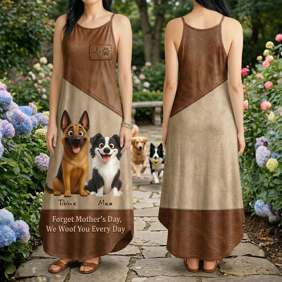 Dog Mom Suspender Maxi Dress - Personalized Gifts For Mothers 03natn240326 - Dress - GoDuckee