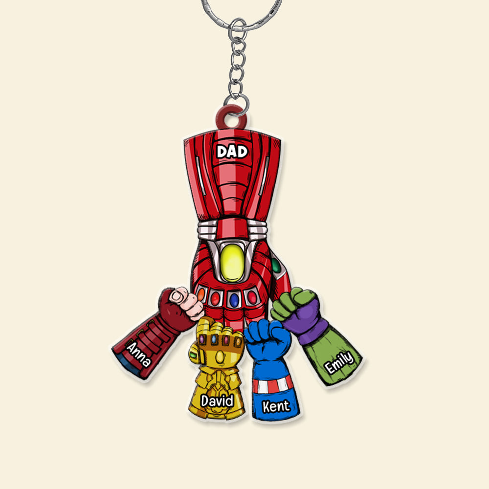 Best Dad And Kids Fist Bump 02qhqn170523ha-tt Personalized Keychain - Keychains - GoDuckee