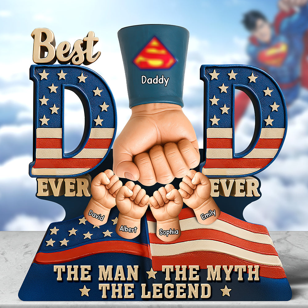 Super Dad's Fist Bump Acrylic Plaque - Personalized Gifts For Father 05HUQN200525 - Shaped Plaques - GoDuckee