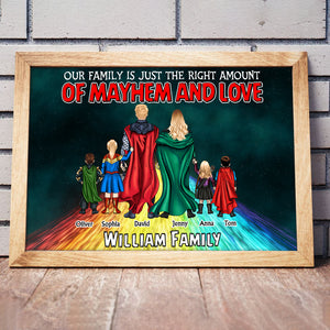Personalized Gifts For Family Canvas Print Our Family Is Just The Right Amount Of Mayhem And Love 04QHTN170124PA - Canvas Print - GoDuckee