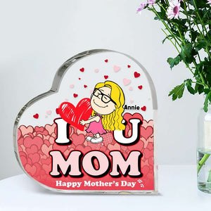 Personalized Gifts For Mom Heart Plaque Happy Mother's Day 01XQLU130125HG - Shaped Plaques - GoDuckee