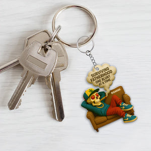 Fatherhood Keychain Personalized Gifts For Dad 04TOQN200525 - Keychains - GoDuckee
