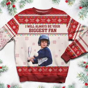 Custom Photo Gifts For Baseball Kids Christmas Ugly Sweater 02ACPU021024 - AOP Products - GoDuckee