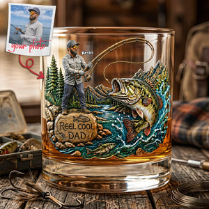Marvelous Fishing Dad Drinking Glass - Custom Photo Gifts For Dads 03tota090526 - Glass - GoDuckee