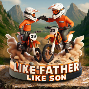 Dirt Bike Dad Plaque - Personalized Gifts For Dad 02ohlu150525 - Shaped Plaques - GoDuckee