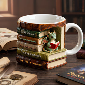 Dragon Reading Book Coffee Mug- Personalized Gifts For Book Lovers 08OHDT301225 - Coffee Mug - GoDuckee