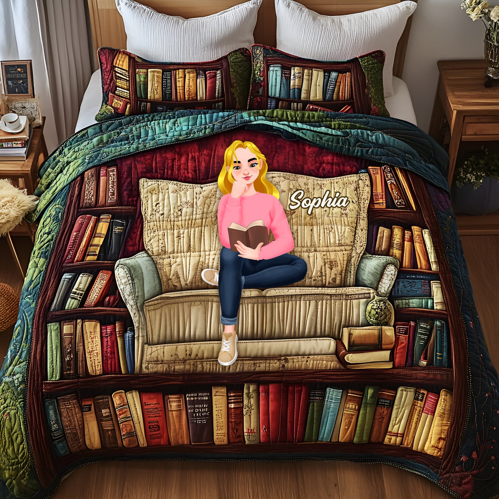 Cozy Up With Books Quilt Bed Set Special Line- Personalized Gift For Book Lovers 03TGLU160425 - Blanket - GoDuckee