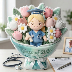 Graduation Nurse Bouquet Mặt Pillow - Custom Photo Gifts For Nurse Pillow 02NALU270326 - Pillow - GoDuckee
