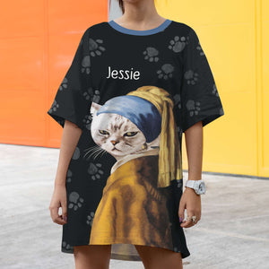 Custom Photo Gifts For Cat Lovers Raglan Dress Lady Cat 02HUDT190124 - 3D Shirts - GoDuckee