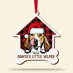 Santa's Little Yelper, Gift For Dog Lover, Personalized Ornament, Dog House Ornament, Christmas Gift - Ornament - GoDuckee