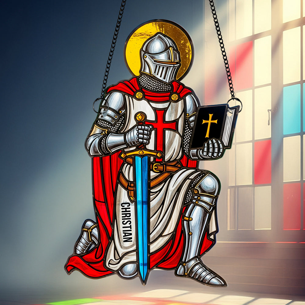 Christian Knight Suncatcher Ornament Personalized Gifts For Christian 03HUDT140725 - Ornament - GoDuckee