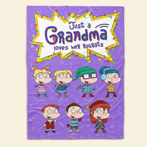 Personalized Gift for Grandma, Just A Grandma Loves Her Kids Blanket 03toqn151024hg - Blanket - GoDuckee