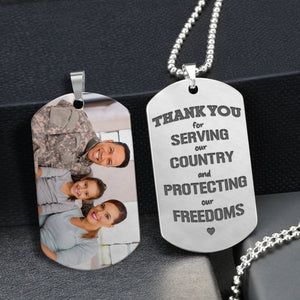 Custom Photo Gifts For Veteran Family Dog Tag Necklace 04TODC200624 - Necklace - GoDuckee