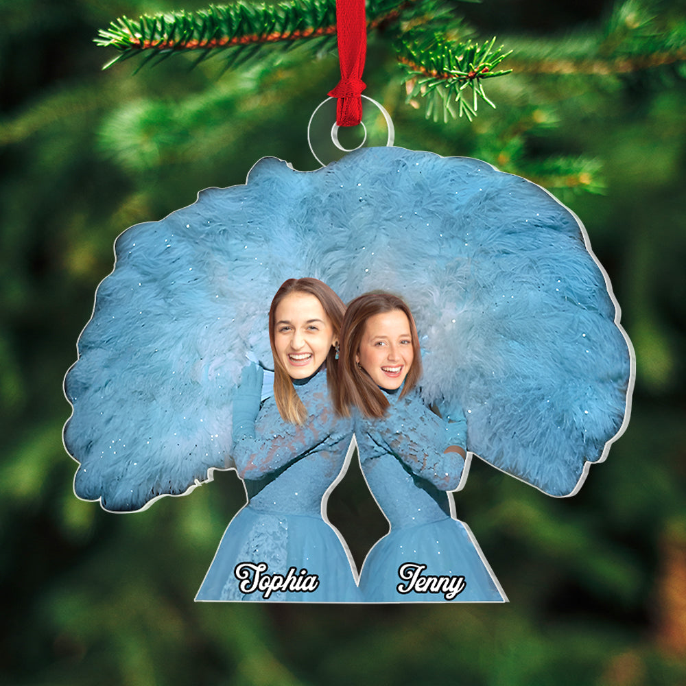 Custom Photo Gifts For Sister Acrylic Ornament 04xqtn230724 Christmas Fan Dance - Ornament - GoDuckee