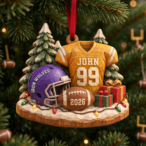 Tackle Season Wood Effect Ornament, Personalized Gifts For Sport Lovers 02qhlu141026 - Ornament - GoDuckee