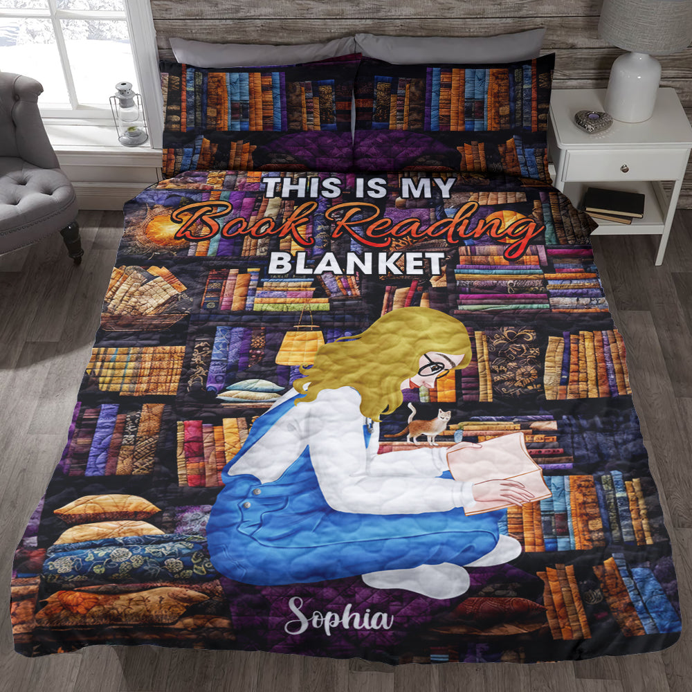 Personalized Gifts For Book Lovers Quilt Bed Set Reading Book Girl 03KAQN301224HG - Blanket - GoDuckee