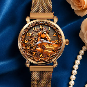 Personalized Gifts For Horse Lovers Mesh Strap Quartz Watch 05huqn230725 - Quartz Watch - GoDuckee