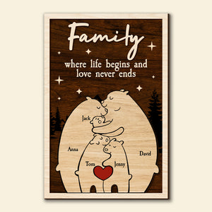 Personalized Gifts For Family Wood Sign Where Life Begins And Never Ends - Wood Signs - GoDuckee