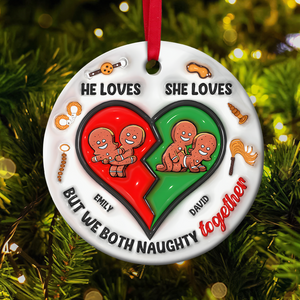 Personalized Gifts For Couple Ornament Cute Inflated Effect 01ohpu221024 - Ornament - GoDuckee