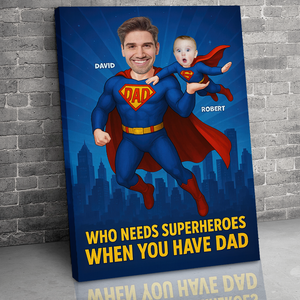 Super Dad Canvas Print - Custom Photo Gifts For Dad 02topu210525 - Poster & Canvas - GoDuckee