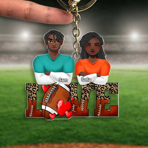 Personalized Gifts For Football Lover Acrylic Keychain Couple Valentine 01XQMH101224HG - Keychains - GoDuckee