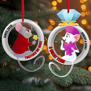 Set Of 2 Personalized Ornaments For Couple, 01ACMIX211123, Christmas Gifts, Anniversary Gift Ideas - Ornament - GoDuckee