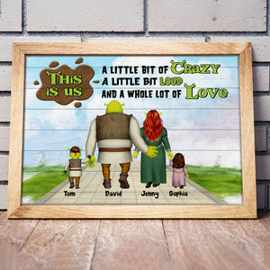 Little Bit Crazy And A Whole Lot Of Love Personalized Family Canvas Print 04QHTN120723HH - Poster & Canvas - GoDuckee
