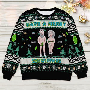 Personalized Gifts for Couple, Funny Couple Merry Christmas Ugly Sweater 01KADC170824HG - Ugly Christmas Sweater - GoDuckee