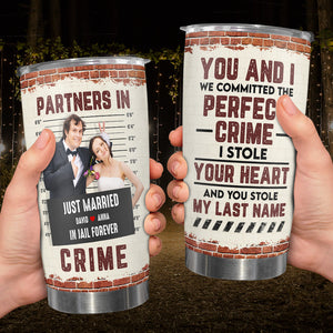 Partners In Crime, Personalized Tumbler, Married Couple Gifts - Tumbler Cup - GoDuckee