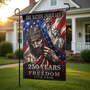 One Nation Under God - Celebrated America 250th Anniversary Garden Flag - Gifts For Patriots 06paqn280526 - Garden Flag - GoDuckee