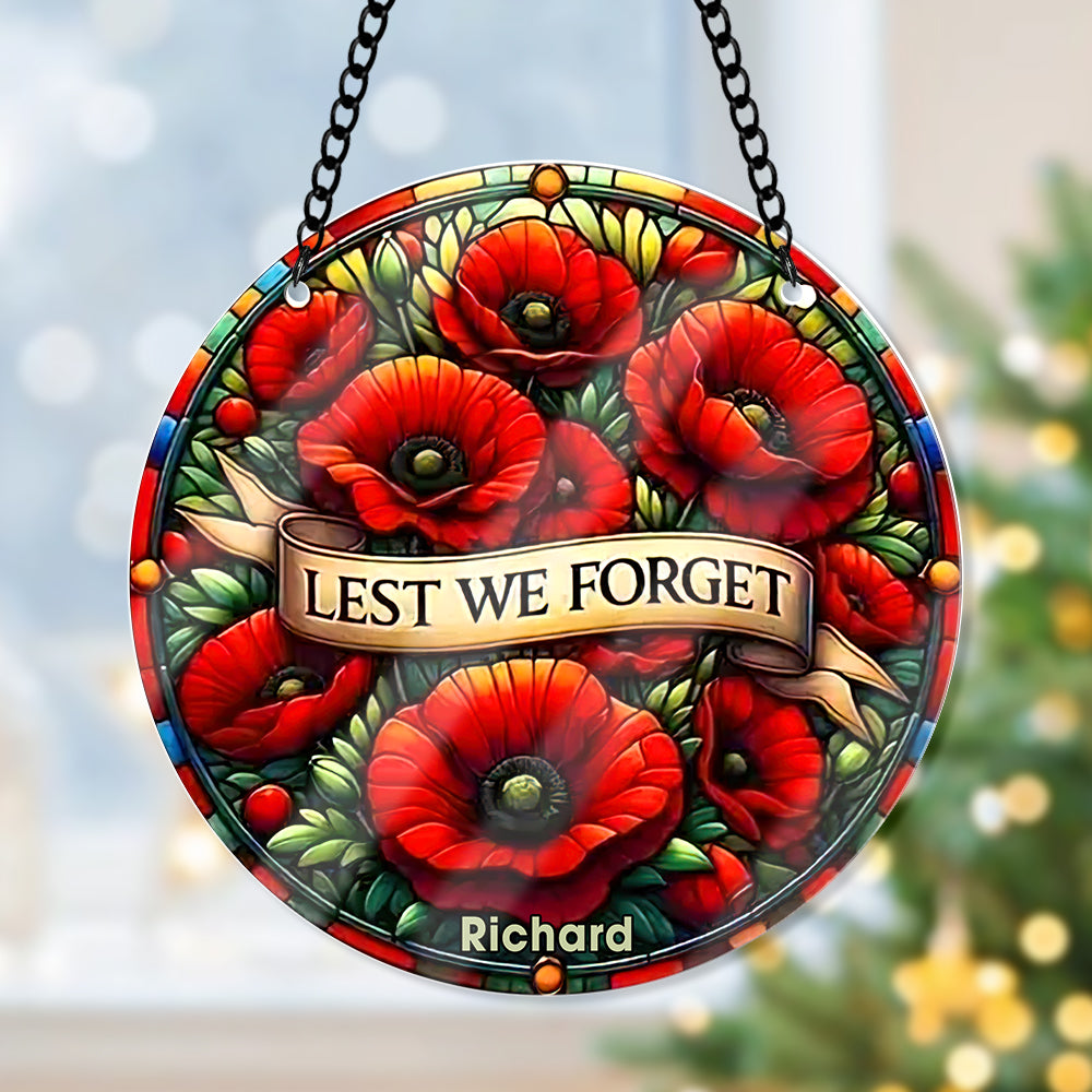 Personalized Poppy Flower Suncatcher Ornament 44acqn240824 Lest We Forget - Ornament - GoDuckee