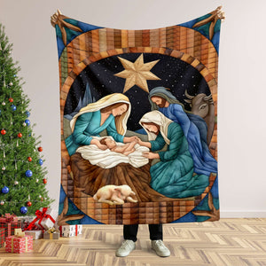 Christmas Gifts For Christians Blanket, Jesus Christ Nativity Quilt Art Effect 01QHMH120924 - Blanket - GoDuckee