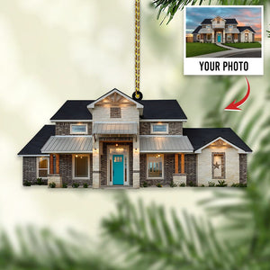 Custom Photo Gifts For Family, Upload House Photo Christmas Ornament 03PGXX010824 - Ornament - GoDuckee