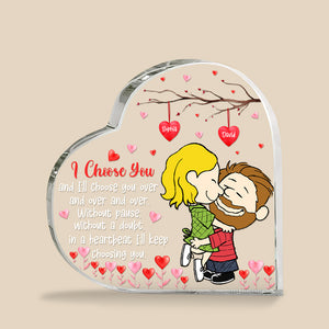 Personalized Gifts For Couple Love Cartoon Heart Shaped Acrylic Plaque Valentine 04XQQN061224HG - Shaped Plaques - GoDuckee