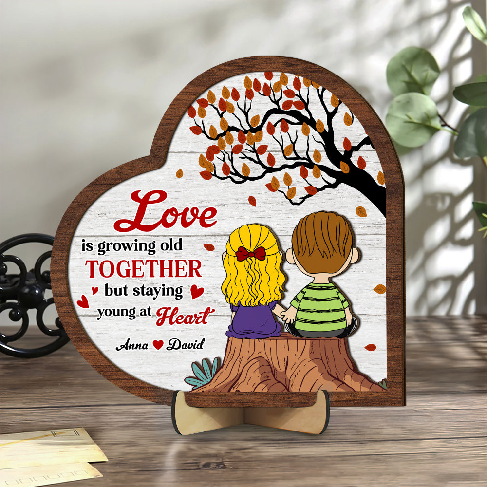 Personalized Gifts For Couple Wood Sign 05katn241224hg Love Is Growing Old Together - Wood Sign - GoDuckee