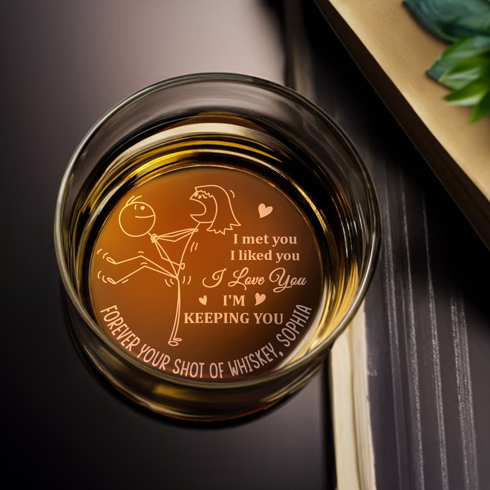 Personalized Gifts For Couple Engraved Whiskey Glass 04natn130624 - Drinkware - GoDuckee