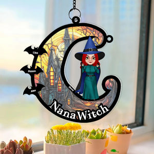 Personalized Gifts For Grandma Suncatcher Ornament, Halloween Grandma Witch 04NAMH300724HH - Ornament - GoDuckee