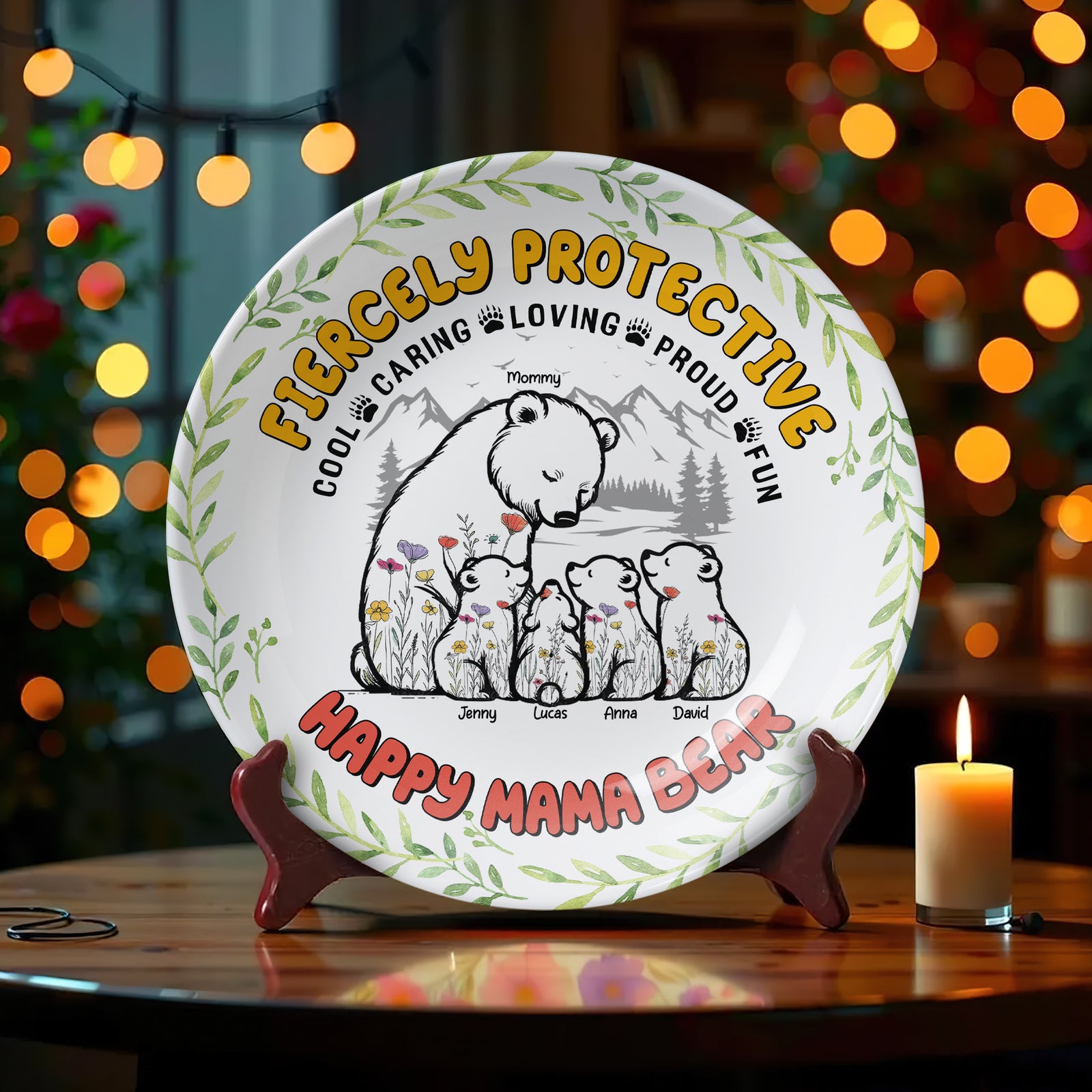 Personalized Gifts For Mom Ceramic Round Plate 01xqtn260325 - Ceramic Round Plate - GoDuckee