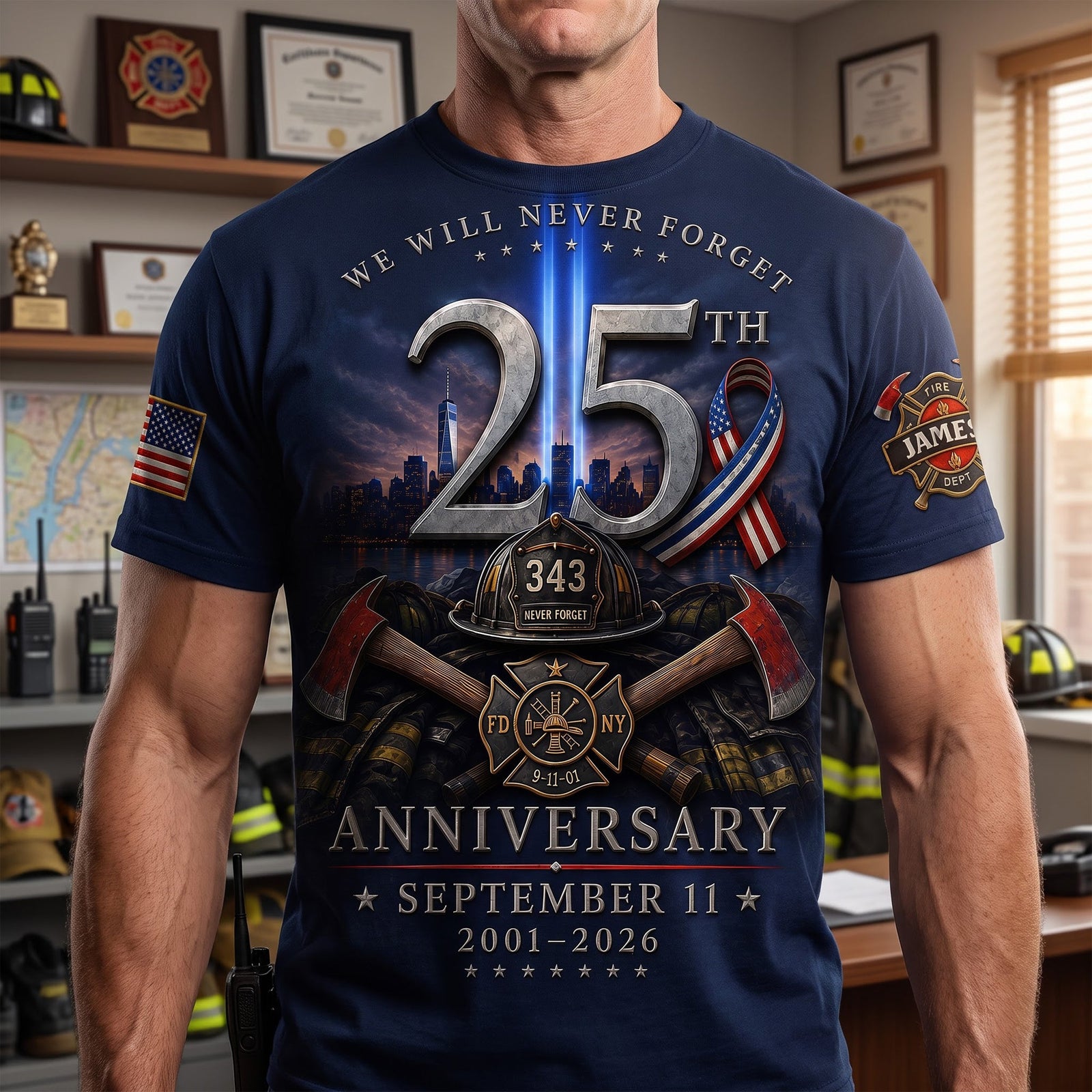 We Will Never Forget Shirt - Personalized Gifts For Firefighter 03naqn030826 - AOP Products - GoDuckee