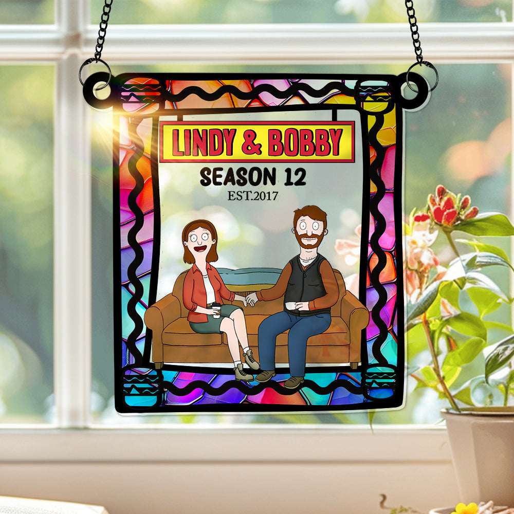 Personalized Anniversary Gift For Couple Window Hanging Suncatcher Ornament 01OHLU280225PA - Ornament - GoDuckee