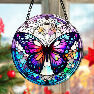 Personalized Vibrant Butterfly Suncatcher Ornament 64ACQN290824 - Ornament - GoDuckee