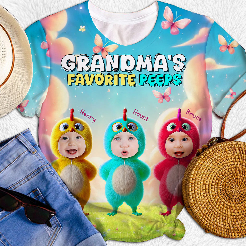 Custom Photo Gifts For Grandma Shirt 01tglu120325 Grandma's Favorite Peeps - AOP Products - GoDuckee