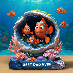Personalized Gifts For Dad Acrylic Plaque, Best Clownfish Dad - Shaped Plaques - GoDuckee