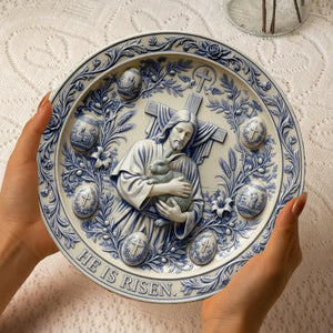 Faith Ceramic Plate Gifts For Christian 04PAQN130126 - Ceramic Round Plate - GoDuckee
