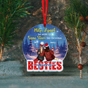 Miles Apart But Under The Same Stars This Christmas, Personalized Ornament, Gifts For Bestie - Ornament - GoDuckee