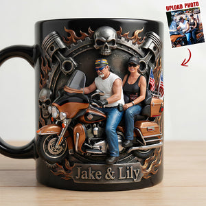 Badass Skull Motorcycle Mug - Custom Photo Gifts For Motorcycle Lovers 01hudt170126 - Coffee Mug - GoDuckee