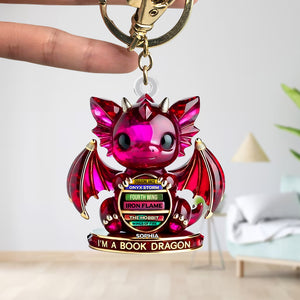 Book Dragon Keychain - Personalized Gifts For Book Lovers 04tgtn050625 - Keychains - GoDuckee