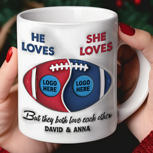 Personalized Gifts For Couple Coffee Mug American Football 01HUPU250924 - Coffee Mug - GoDuckee