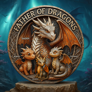 Father Of Dragons Acrylic Plaque Personalized Gifts For Dad 03QHPU150525 - Shaped Plaques - GoDuckee